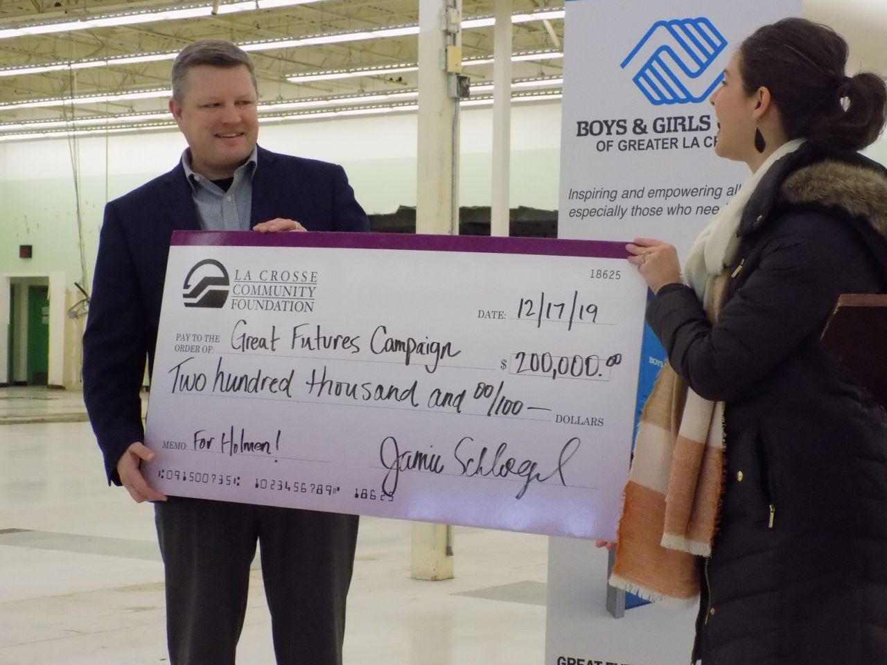 Holmen Boys and Girls Club project gets 200,000 check