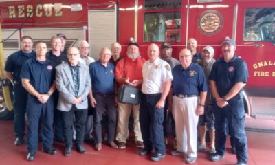Local Masonic Lodge members donate new equipment to the Onalaska Fire Department